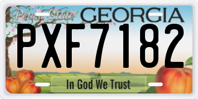 GA license plate PXF7182