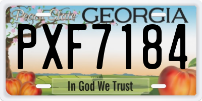 GA license plate PXF7184