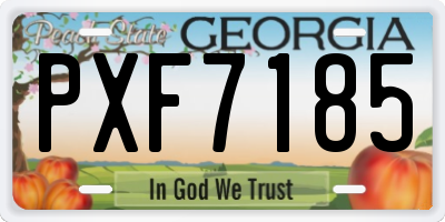 GA license plate PXF7185