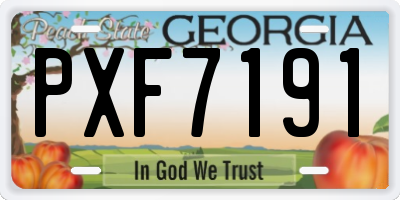GA license plate PXF7191