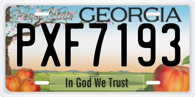 GA license plate PXF7193