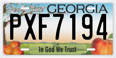GA license plate PXF7194