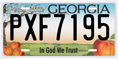 GA license plate PXF7195