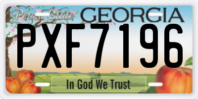 GA license plate PXF7196