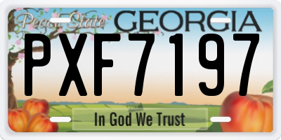 GA license plate PXF7197