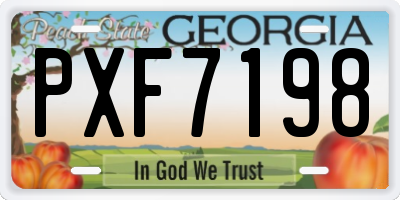 GA license plate PXF7198
