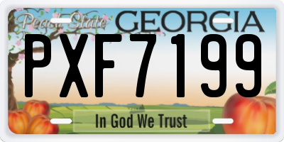 GA license plate PXF7199