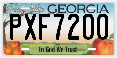 GA license plate PXF7200