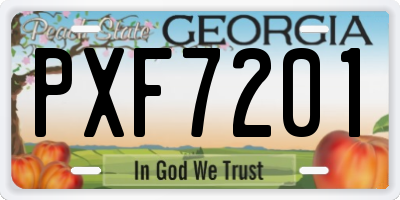 GA license plate PXF7201