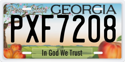 GA license plate PXF7208
