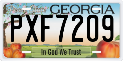 GA license plate PXF7209