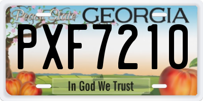 GA license plate PXF7210