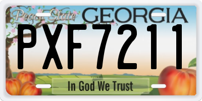 GA license plate PXF7211