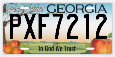 GA license plate PXF7212