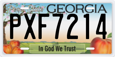 GA license plate PXF7214