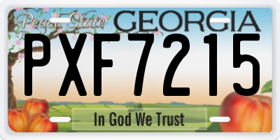 GA license plate PXF7215