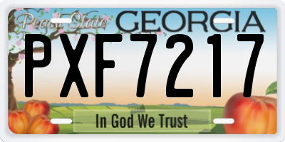 GA license plate PXF7217