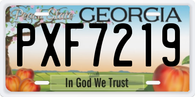 GA license plate PXF7219