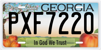 GA license plate PXF7220