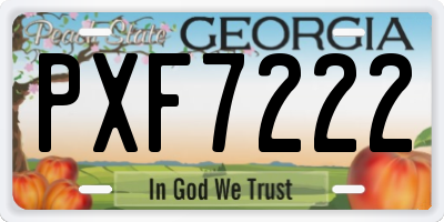 GA license plate PXF7222