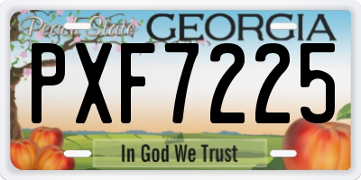 GA license plate PXF7225