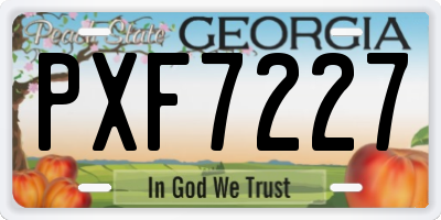 GA license plate PXF7227