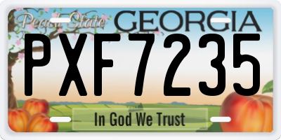 GA license plate PXF7235