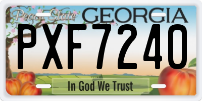 GA license plate PXF7240