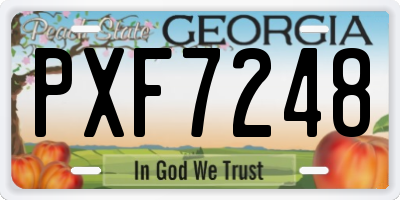 GA license plate PXF7248