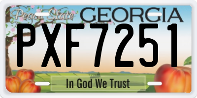 GA license plate PXF7251
