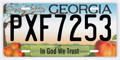 GA license plate PXF7253
