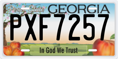 GA license plate PXF7257