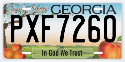 GA license plate PXF7260