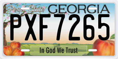 GA license plate PXF7265