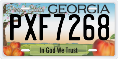 GA license plate PXF7268