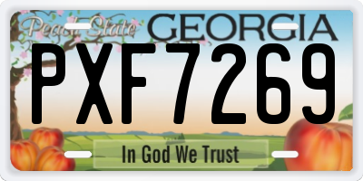 GA license plate PXF7269