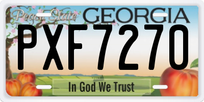 GA license plate PXF7270