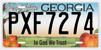 GA license plate PXF7274