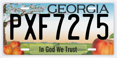 GA license plate PXF7275