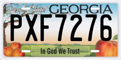 GA license plate PXF7276