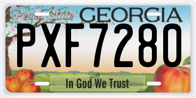 GA license plate PXF7280