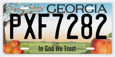 GA license plate PXF7282