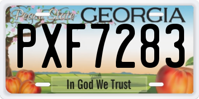 GA license plate PXF7283