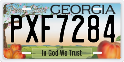 GA license plate PXF7284