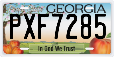 GA license plate PXF7285