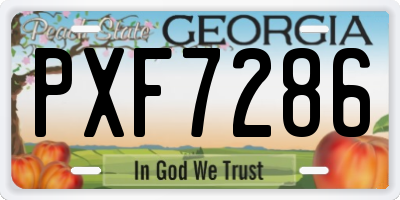 GA license plate PXF7286