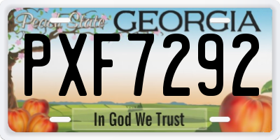 GA license plate PXF7292