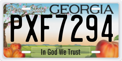 GA license plate PXF7294