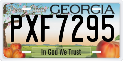 GA license plate PXF7295