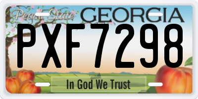 GA license plate PXF7298